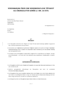 Übungsleitervereinbarung Muster - erstellt mit dem Dokumentengenerator vom Vereinfacher