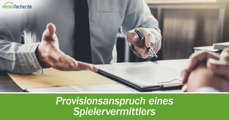 Provisionsanspruch eines Spielervermittlers für die Vermittlung eines Sportvorstands