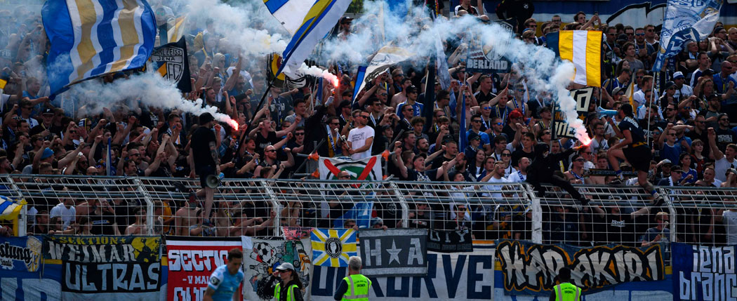 Beim Carl Zeiss Jena kam es im Fanblock des Clubs zu Zuschauerausschreitungen