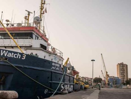 Sea-Watch 3 liegt beschlagnahmt im Hafen von Licata (Provinz Agrigent in der Region Sizilien)